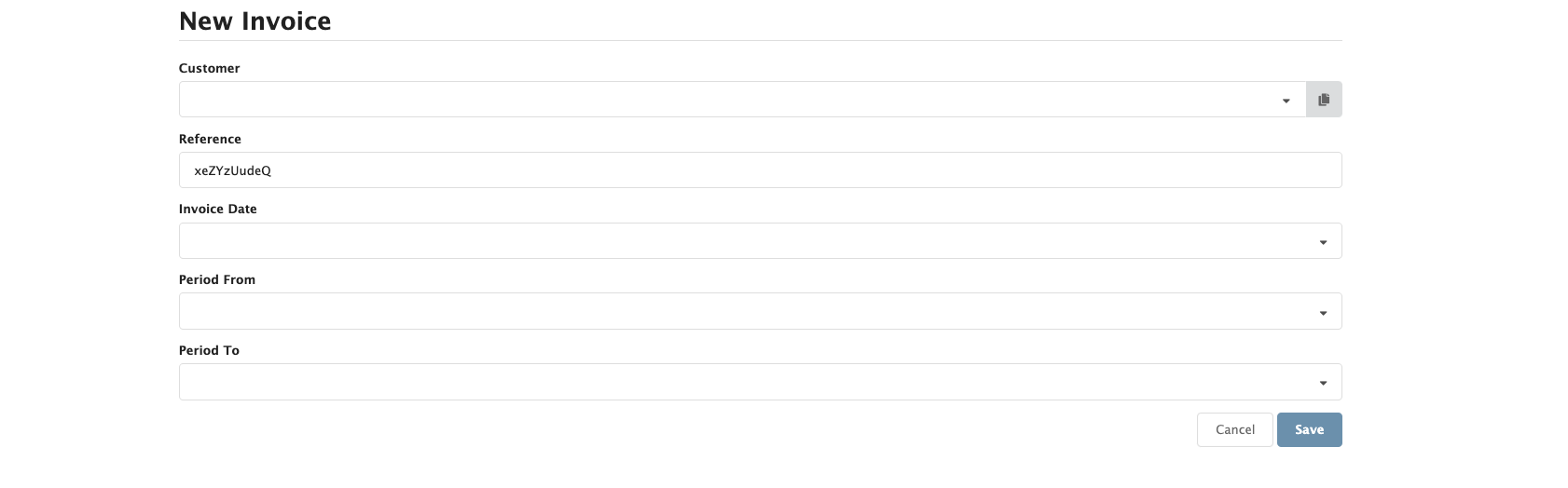 Figure Invoices 3: Add Invoice screen